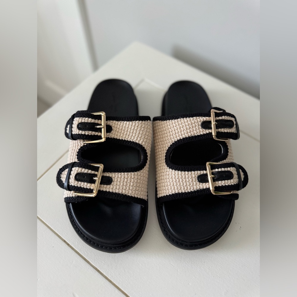 Universal Thread Women’s Kylie Knit Double Band Footbed Sandals Sz 7.5